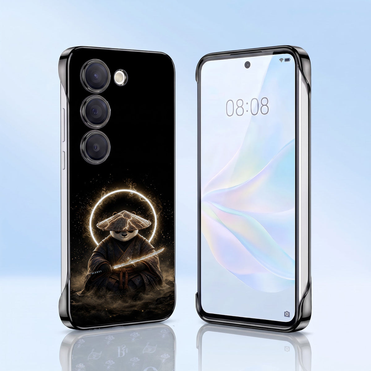 Samsung Galaxy S23+ 5G Warrior Panda Black Printed  Frameless Back Case