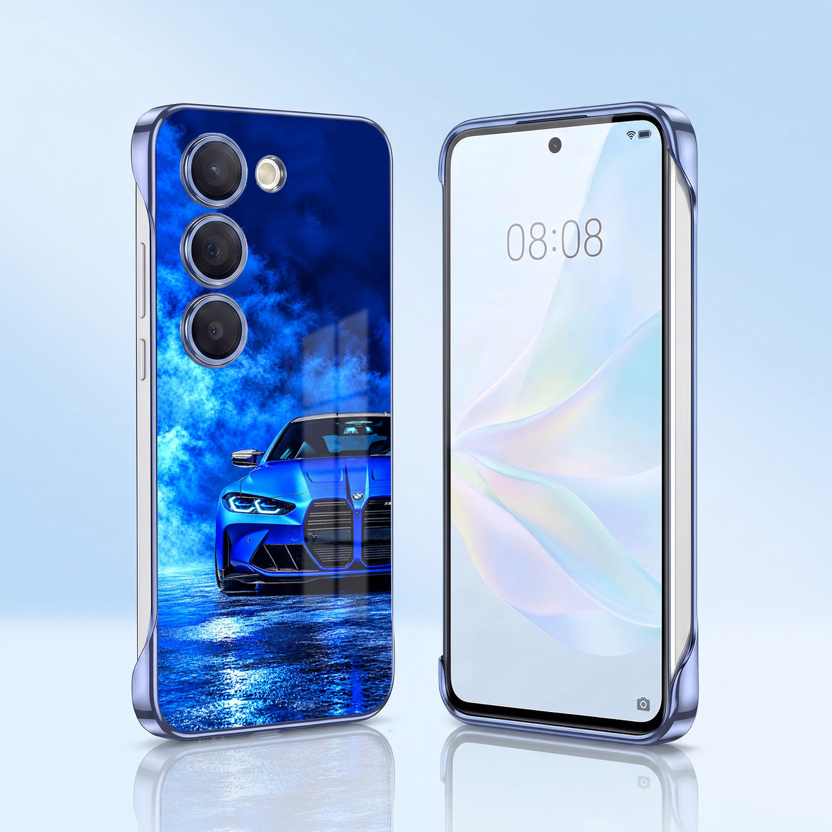 Samsung Galaxy S23+ 5G BMW Blue Printed  Frameless Back Case
