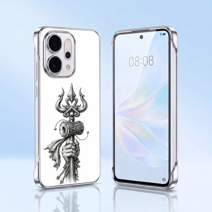 Oppo Reno 14 5G Trisul White Printed  Frameless Back Case