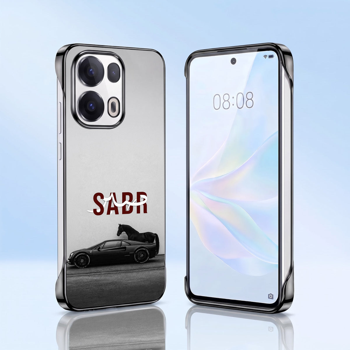 Oppo Reno 13 Pro 5G SABR Black Printed  Frameless Back Case
