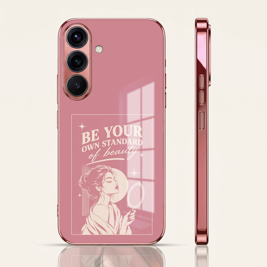 Samsung Galaxy A36 5G Luxury Aesthetic Girl Pink Electroplated Glass Phone Back Case