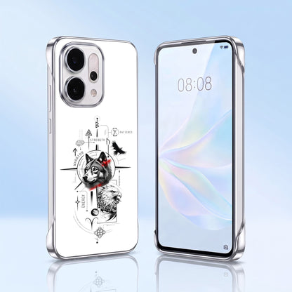 Oppo Reno 14 5G Wild Legacy White Printed  Frameless Back Case