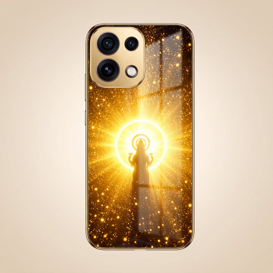 Oppo Reno 16C 5G Lakshmi Sacred Gold Electroplated Glass Phone Back Case