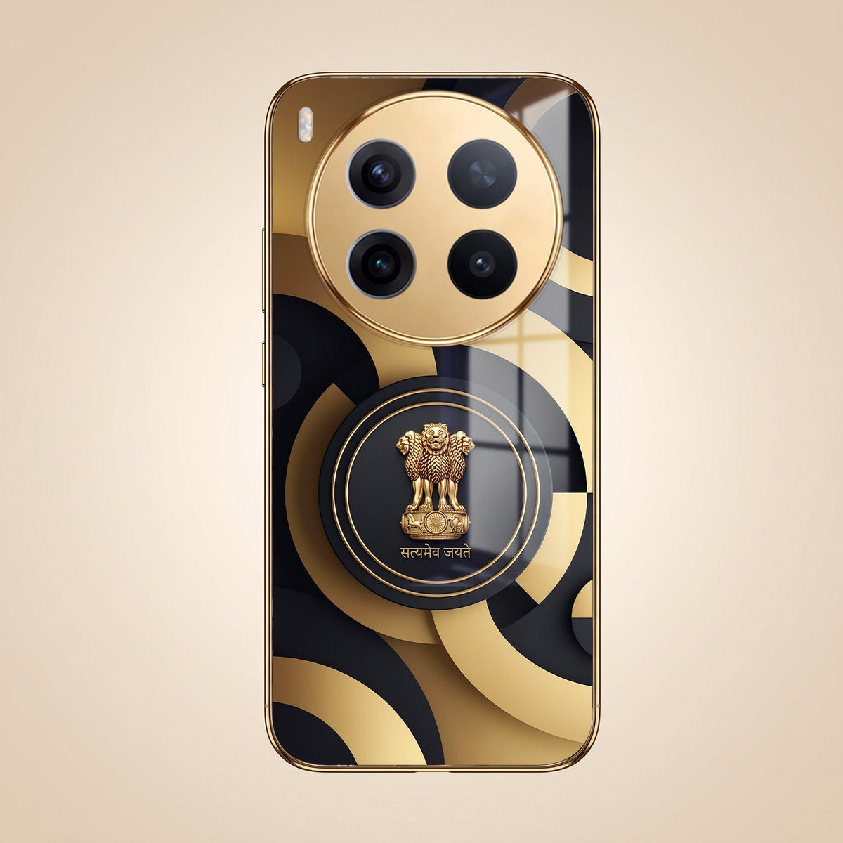 Vivo X300 Pro 5G Royal Emblem Gold Electroplated Glass Phone Back Case