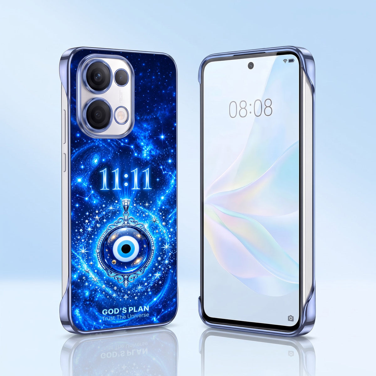Oppo Reno 13 5G Evel Eyes Blue Printed  Frameless Back Case