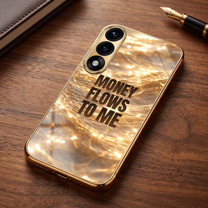 Oneplus Nord 5 5G Money Flows To Me Gold Electroplated Glass Phone Back Case