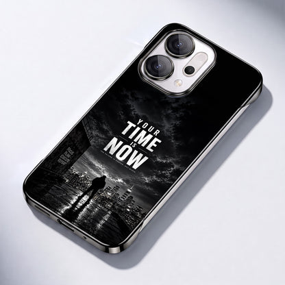 Oppo Reno 14 5G Your Time Black Printed  Frameless Back Case