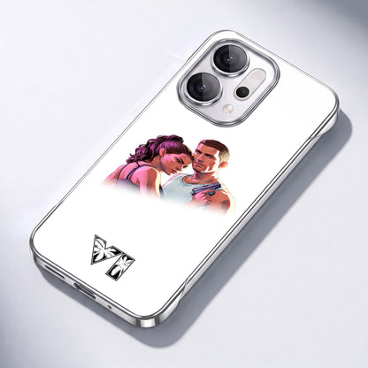 Oppo Reno 14 5G Vibe Shield White Printed  Frameless Back Case