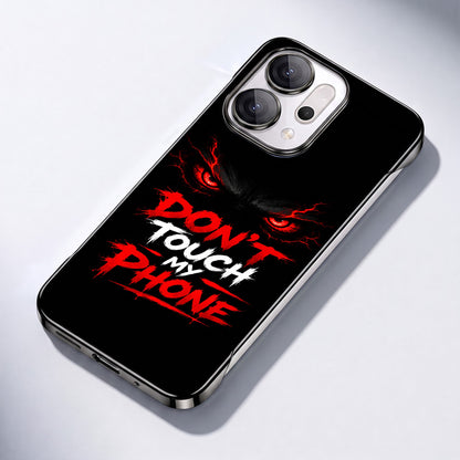 Oppo Reno 14 5G Don't Touch My Phone Black Printed Frameless Back Case