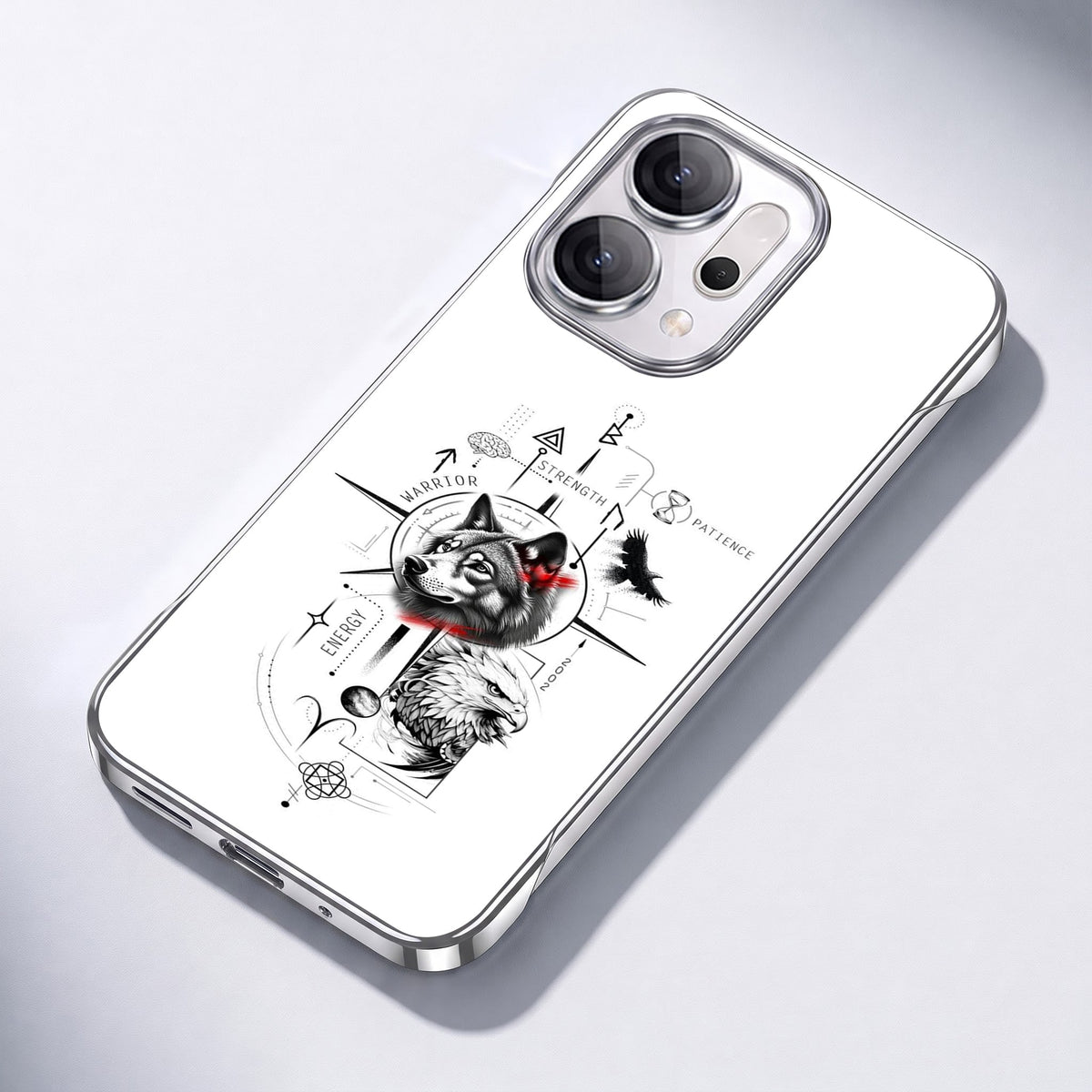 Oppo Reno 14 5G Wild Legacy White Printed  Frameless Back Case