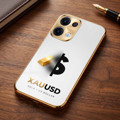 Oppo Reno 13 5G Luxury XAU/USD Gold Electroplated Glass Phone Back Case