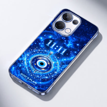 Oppo Reno 13 5G Evel Eyes Blue Printed  Frameless Back Case