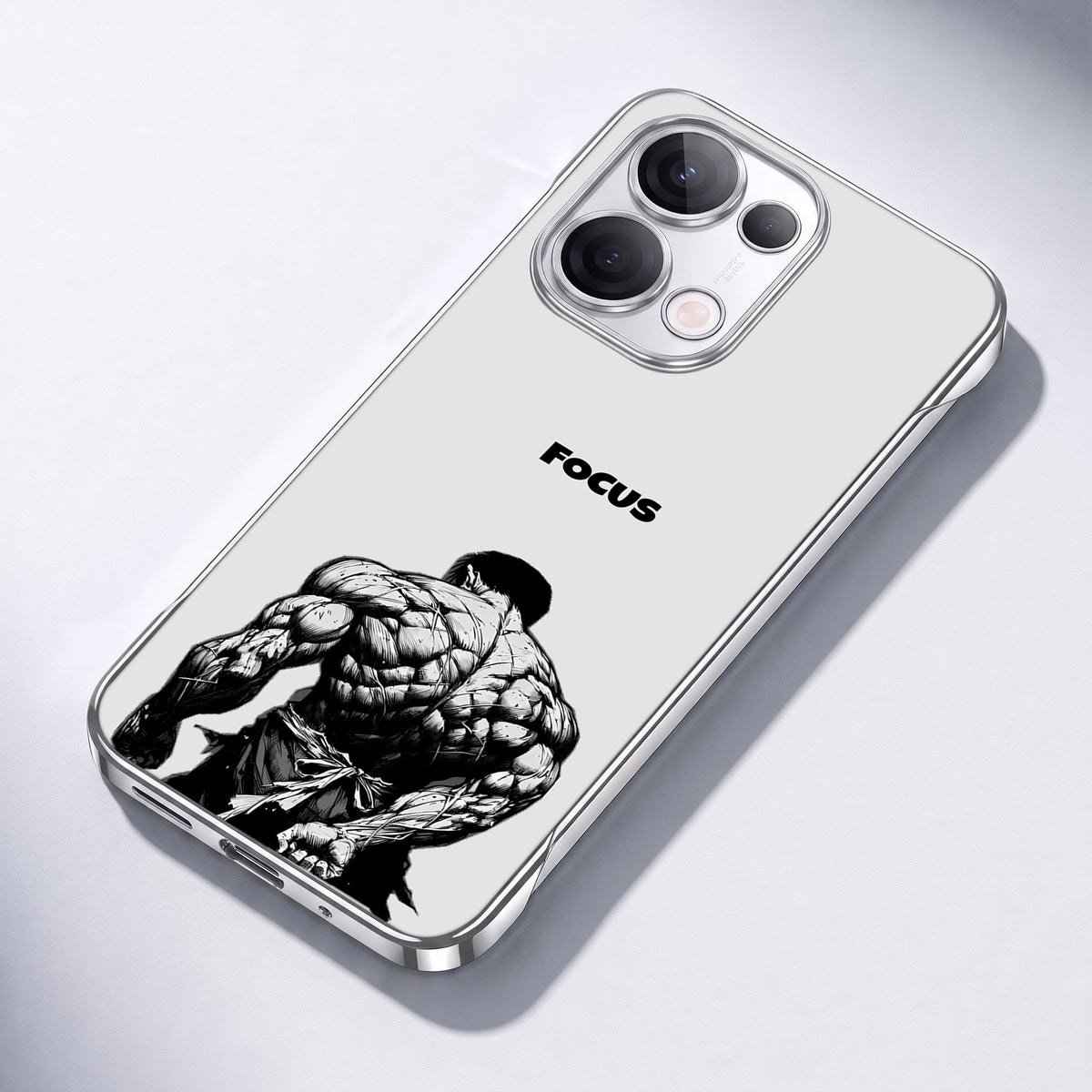 Oppo Reno 13 5G Focus White Printed  Frameless Back Case