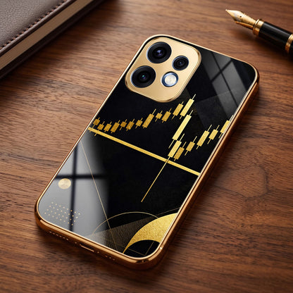 Oppo Reno 16 5G Trading Candles Gold Electroplated Glass Phone Back Case