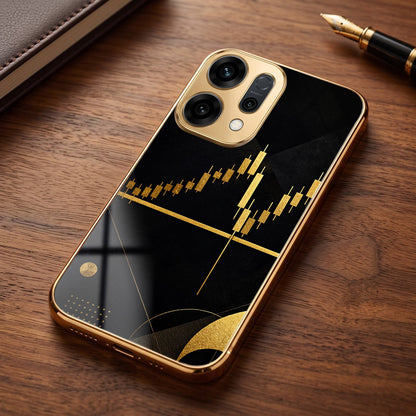 Oppo Reno 14 5G Trading Candles Gold Electroplated Glass Phone Back Case