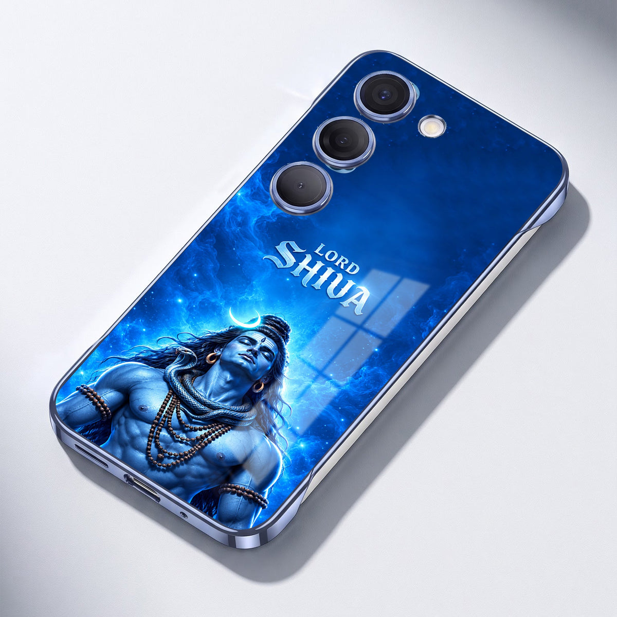 Samsung Galaxy S23+ 5G Lord Shiva Blue Printed  Frameless Back Case