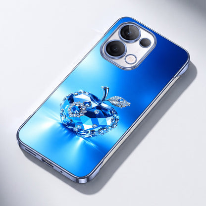 Oppo Reno 13 5G Luxery Apple Blue Printed  Frameless Back Case