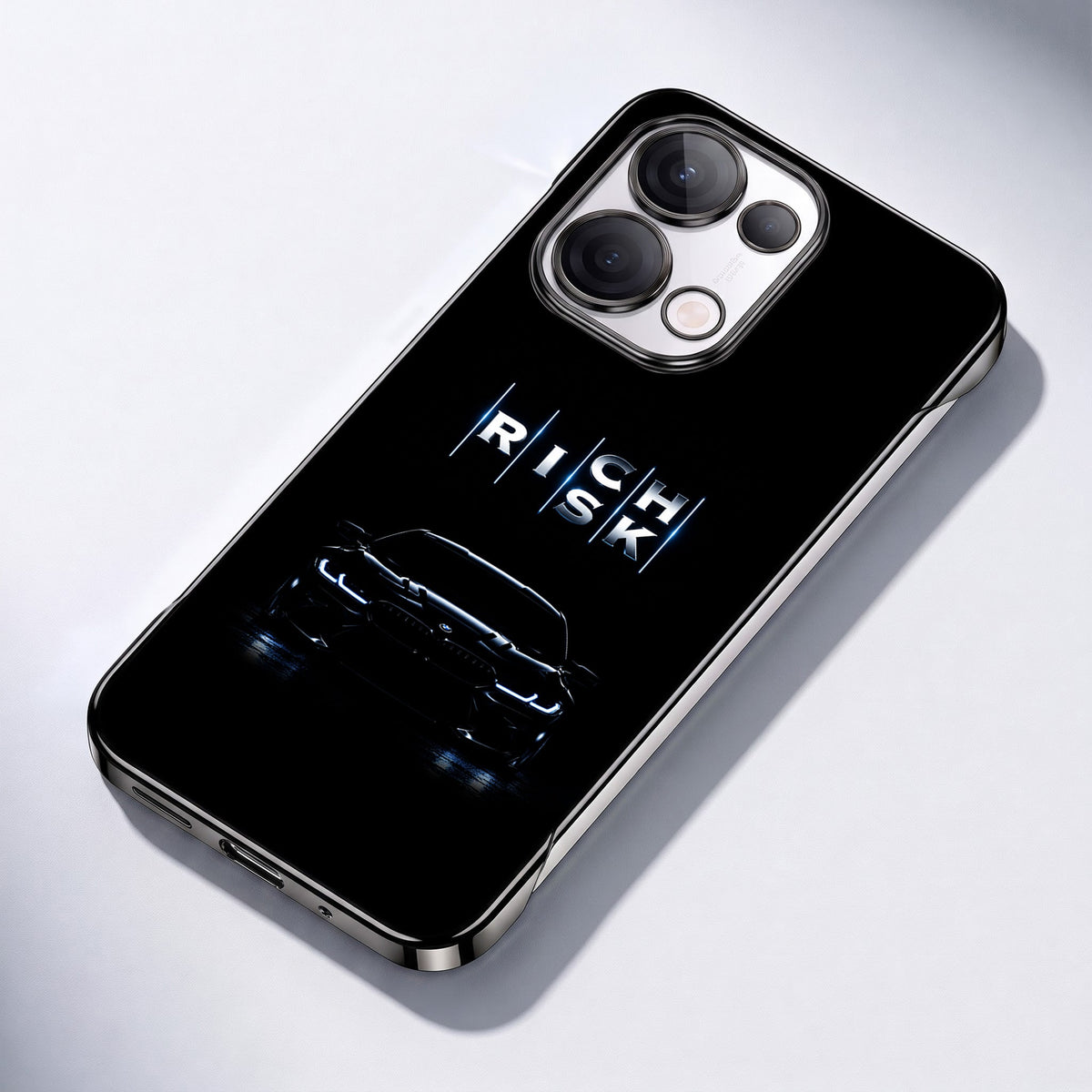 Oppo Reno 13 5G Risk Black Printed  Frameless Back Case