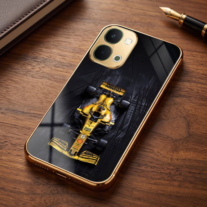 Vivo Y51 Pro 5G F1 Racing Car Gold Electroplated Glass Phone Back Case