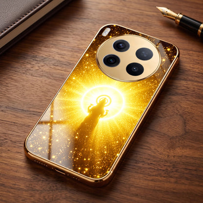 Vivo X300 Pro 5G Lakshmi Sacred Gold Electroplated Glass Phone Back Case
