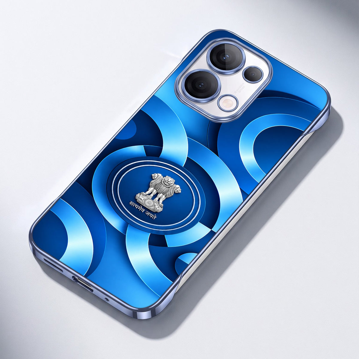 Oppo Reno 13 5G My Emblem Blue Printed  Frameless Back Case