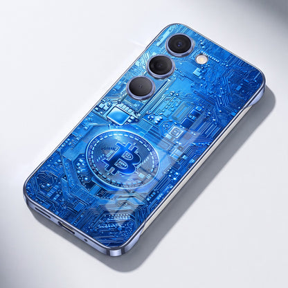 Samsung Galaxy S23+ 5G Bitcoin Blue Printed  Frameless Back Case