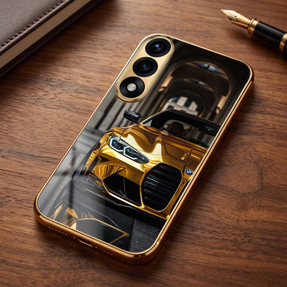 Oneplus Nord 5 5G Golden BMW Gold Electroplated Glass Phone Back Case