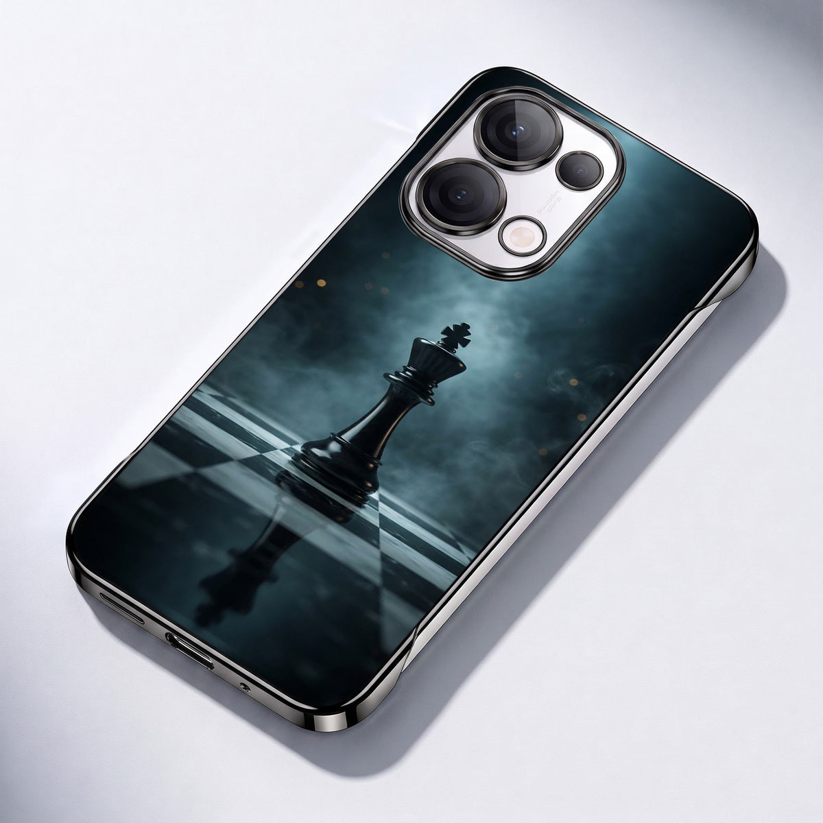 Oppo Reno 13 5G CheckMate Black Printed  Frameless Back Case