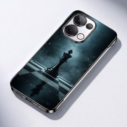 Oppo Reno 13 5G CheckMate Black Printed  Frameless Back Case