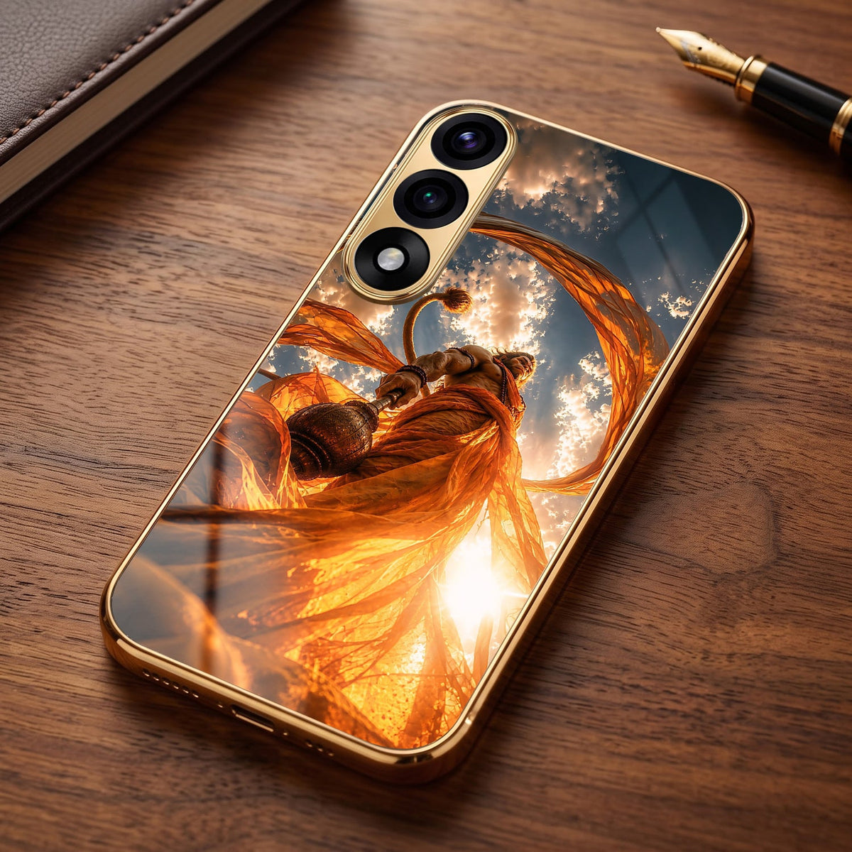 Oneplus Nord 5 5G Divine Hanuman Gold Electroplated Glass Phone Back Case