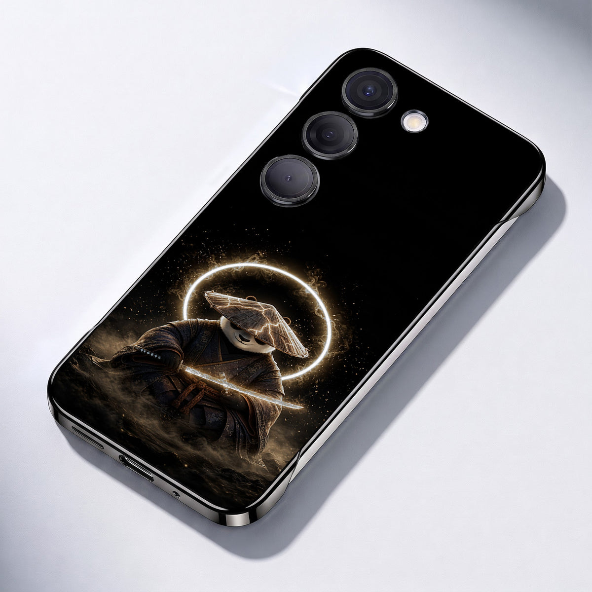 Samsung Galaxy S23+ 5G Warrior Panda Black Printed  Frameless Back Case