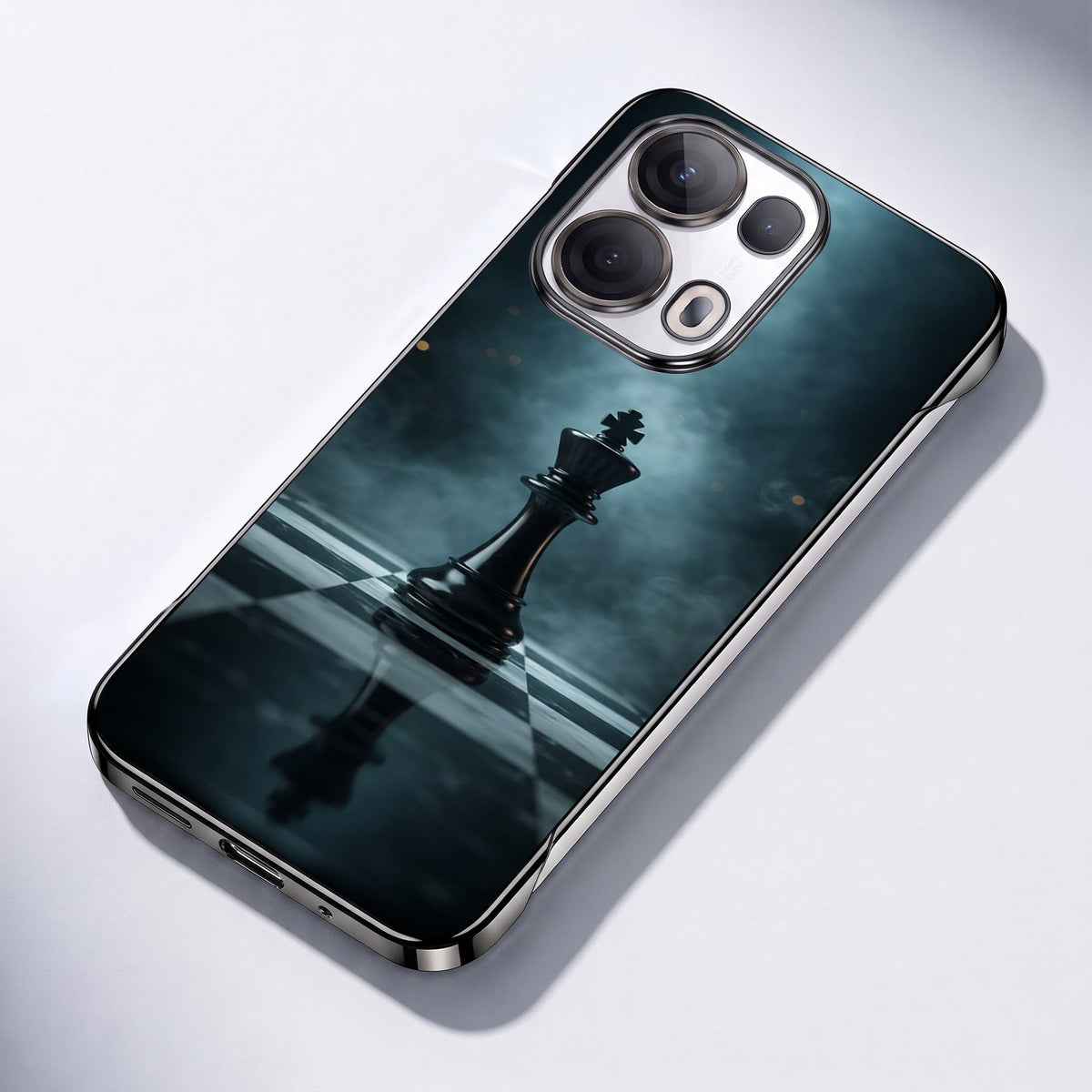 Oppo Reno 13 Pro 5G CheckMate Black Printed  Frameless Back Case