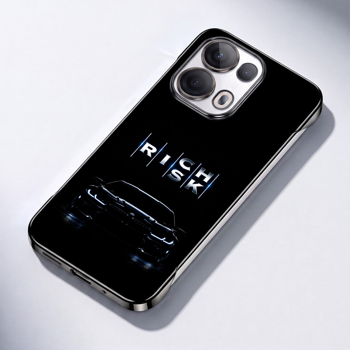 Oppo Reno 13 Pro 5G Risk Black Printed  Frameless Back Case