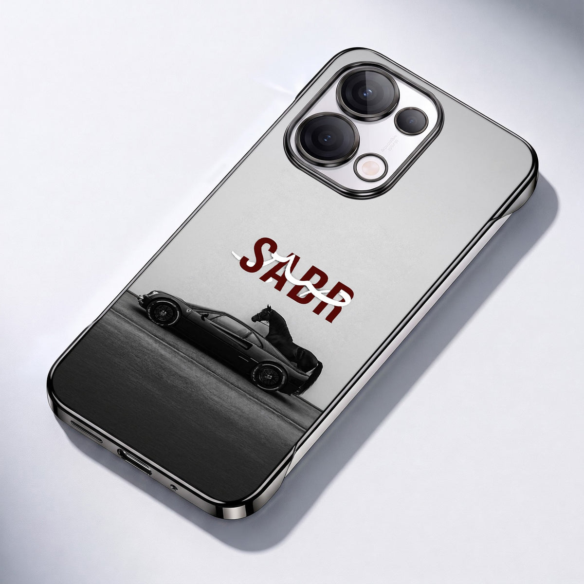 Oppo Reno 13 5G SABR Black Printed  Frameless Back Case