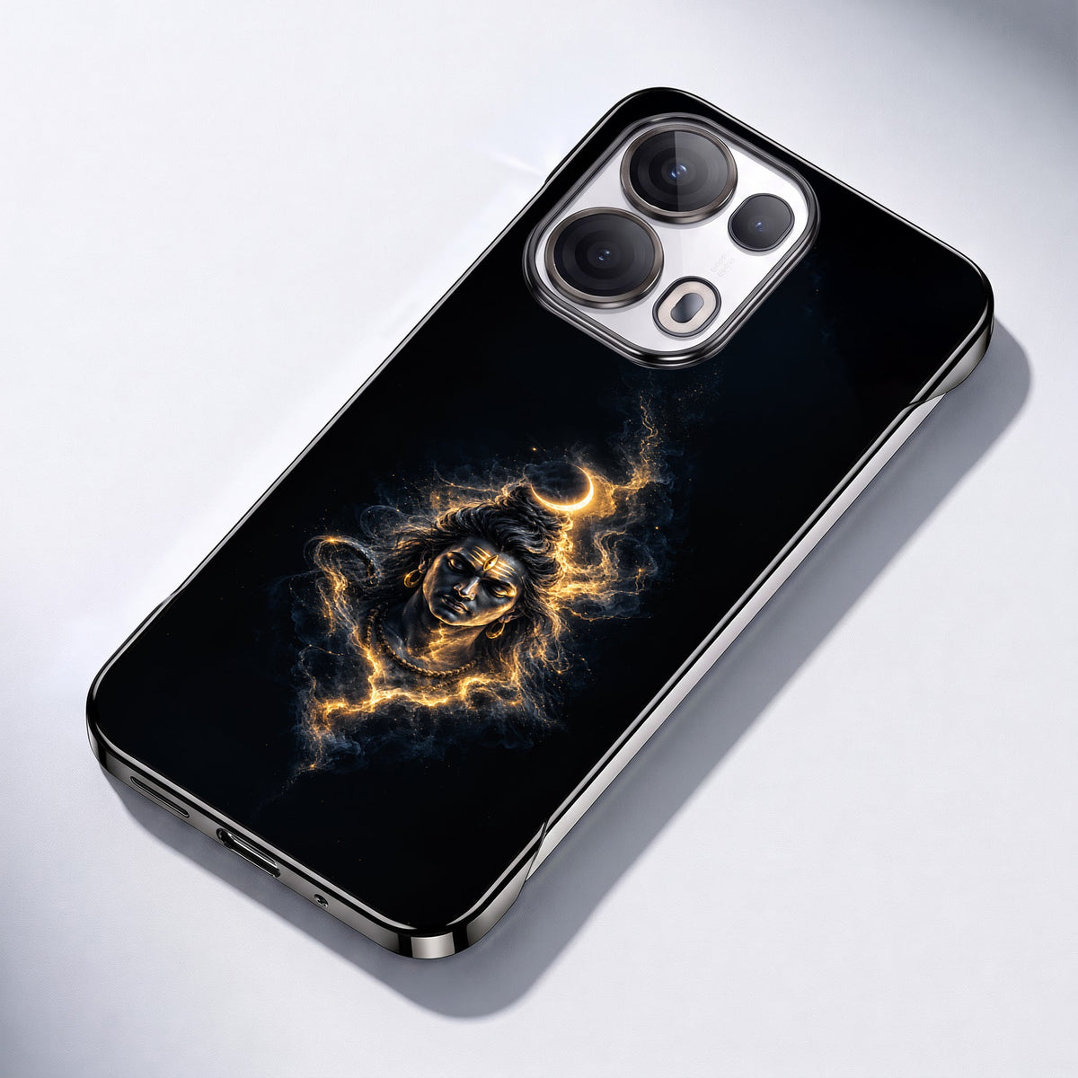 Oppo Reno 13 Pro 5G Devine Mahadev Black Printed  Frameless Back Case