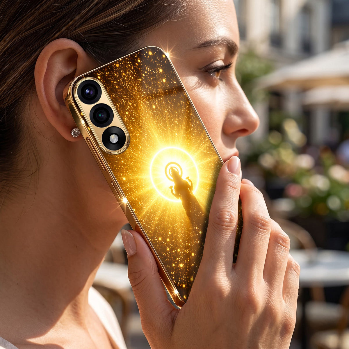 Oneplus Nord 5 5G Lakshmi Sacred Gold Electroplated Glass Phone Back Case