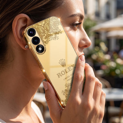 Oneplus Nord 5 5G Rolex Crown Gold Electroplated Glass Phone Back Case