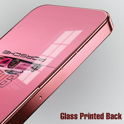 Vivo T5x 5G Luxury Porsche 911 Pink Electroplated Glass Phone Back Case