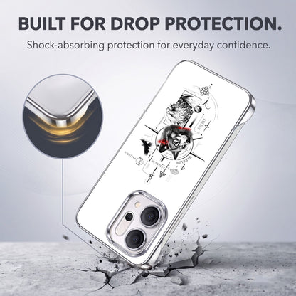 Oppo Reno 14 5G Wild Legacy White Printed  Frameless Back Case