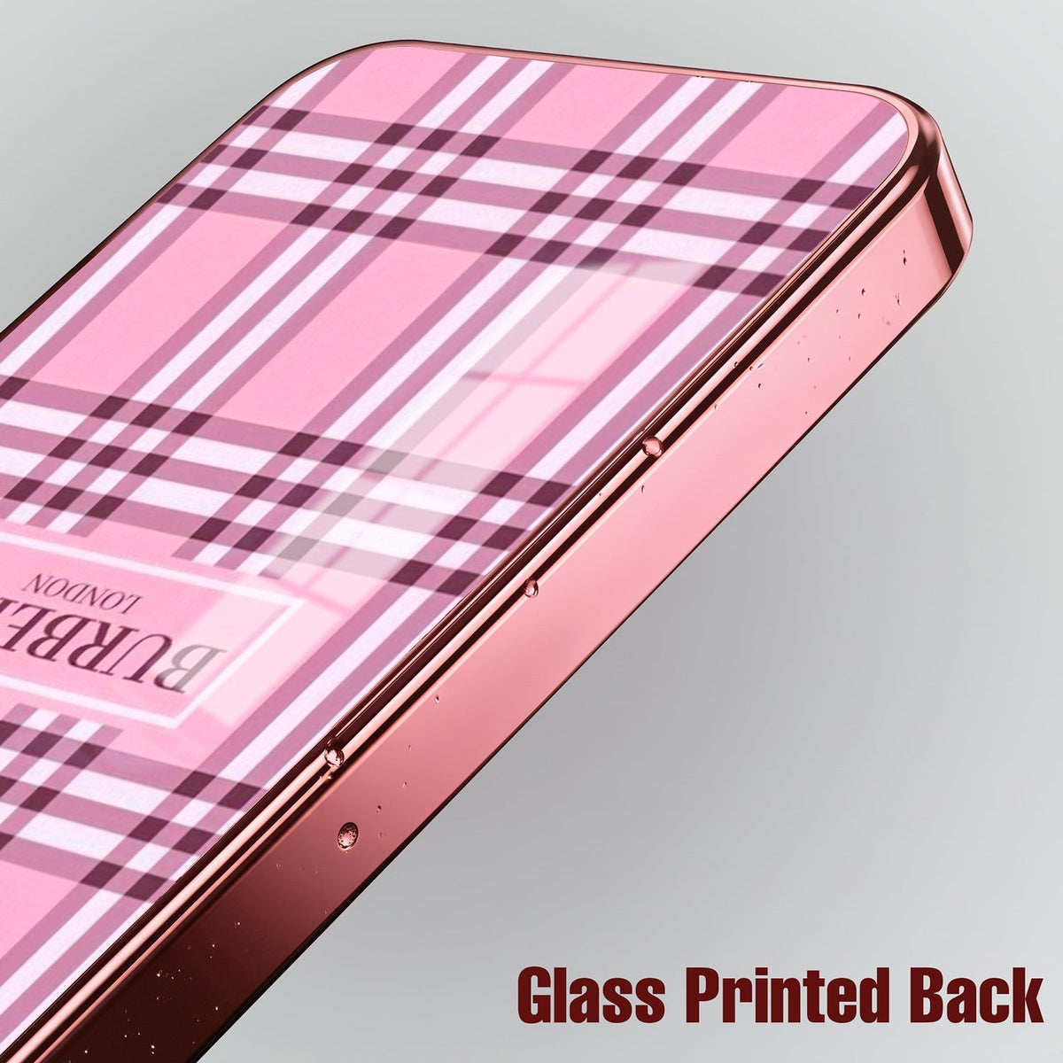 Vivo V70 FE 5G Burberry Classic Pink Electroplated Glass Phone Back Case