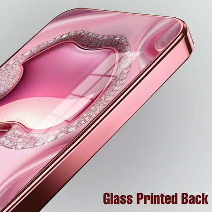 Vivo V40 Pro 5G Luxury Apple Logo Pink Electroplated Glass Phone Back Case