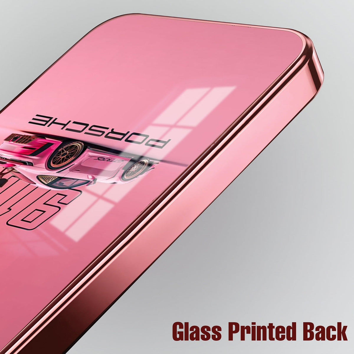 Samsung Galaxy A56 5G Luxury Porsche 911 Pink Electroplated Glass Phone Back Case