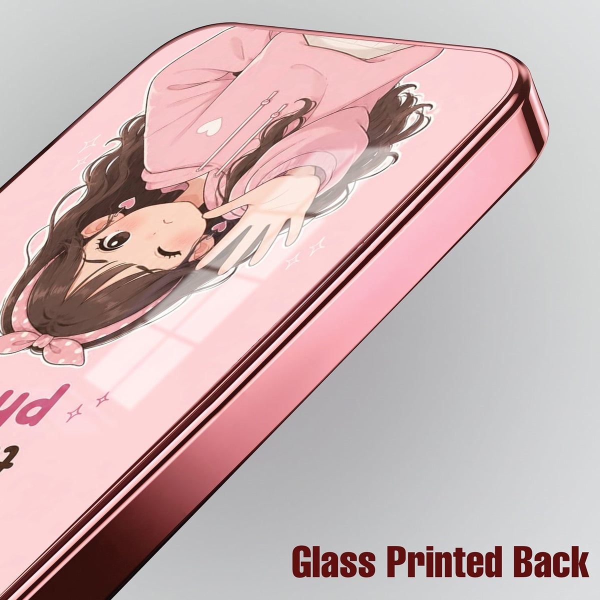 Samsung Galaxy A56 5G Luxury Anime Girl Pink Electroplated Glass Phone Back Case