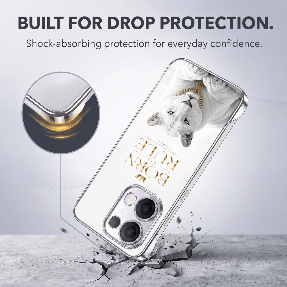Oppo Reno 13 5G Born To Rule White Printed  Frameless Back Case