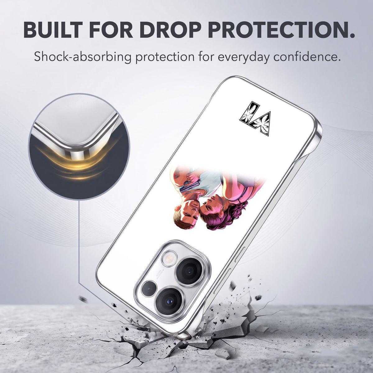 Oppo Reno 13 5G Vibe Shield White Printed  Frameless Back Case