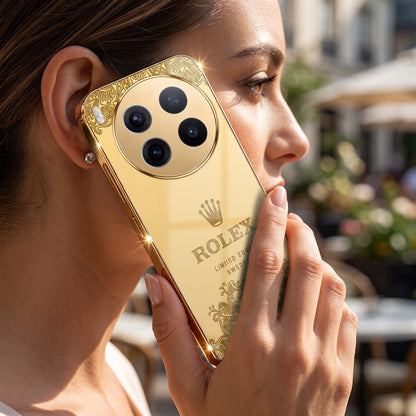 Vivo X300 Pro 5G Rolex Crown Gold Electroplated Glass Phone Back Case