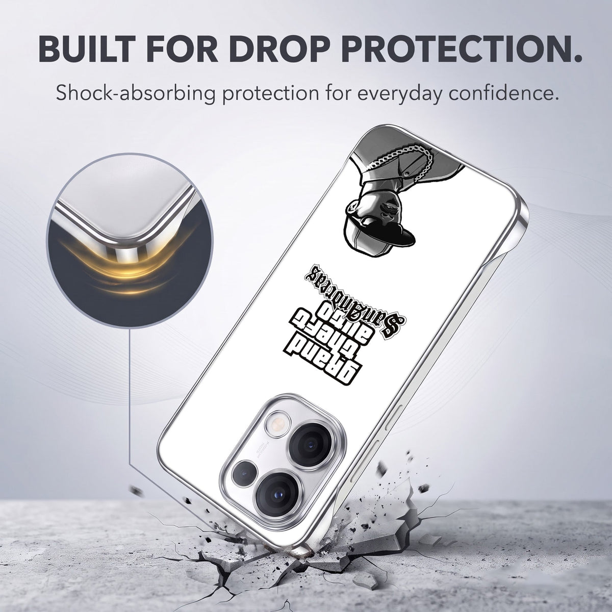 Oppo Reno 13 5G Gangster Vibe White Printed  Frameless Back Case
