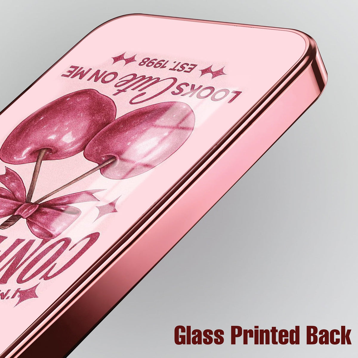 Samsung Galaxy A36 5G Luxury Cherry Bow Pink Electroplated Glass Phone Back Case