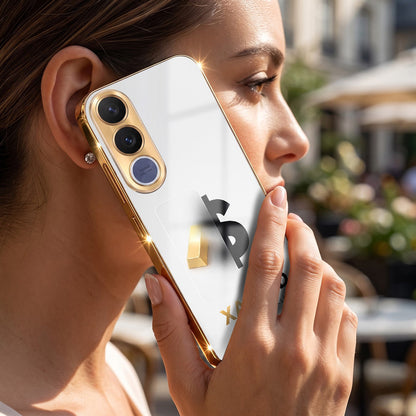 Vivo V70 FE 5G Luxury XAU/USD Gold Electroplated Glass Phone Back Case