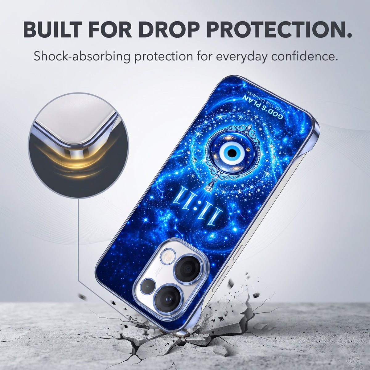 Oppo Reno 13 5G Evel Eyes Blue Printed  Frameless Back Case